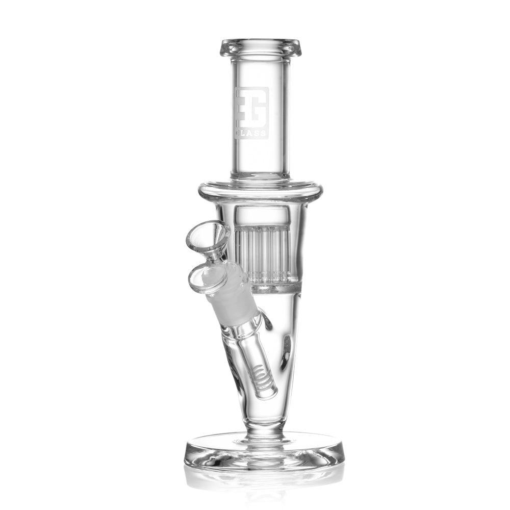 Unique, Short & Straight Bong GoG Water Pipe | Premium Tree Percolator | 10.6" Tall - EG Glass