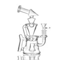 Unique Recycler 'Hour Glass' Style Bong Water Pipe - 8.4" Tall, Clear Borosilicate Glass, Unique Conical Percolator - EG Glass