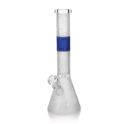 Premium Sandblasted Frosted Water Bong, Cross Symbol Design | 15" Tall, Ice Catcher, Available in Multiple Colors