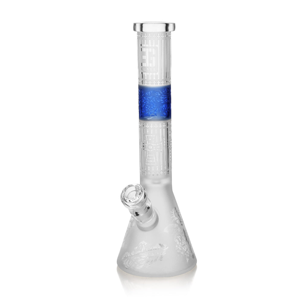 Premium Sandblasted Frosted Water Bong, Cross Symbol Design | 15" Tall, Ice Catcher, Available in Multiple Colors