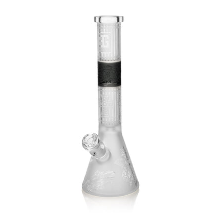 Premium Sandblasted Frosted Water Bong, Cross Symbol Design | 15" Tall, Ice Catcher, Available in Multiple Colors