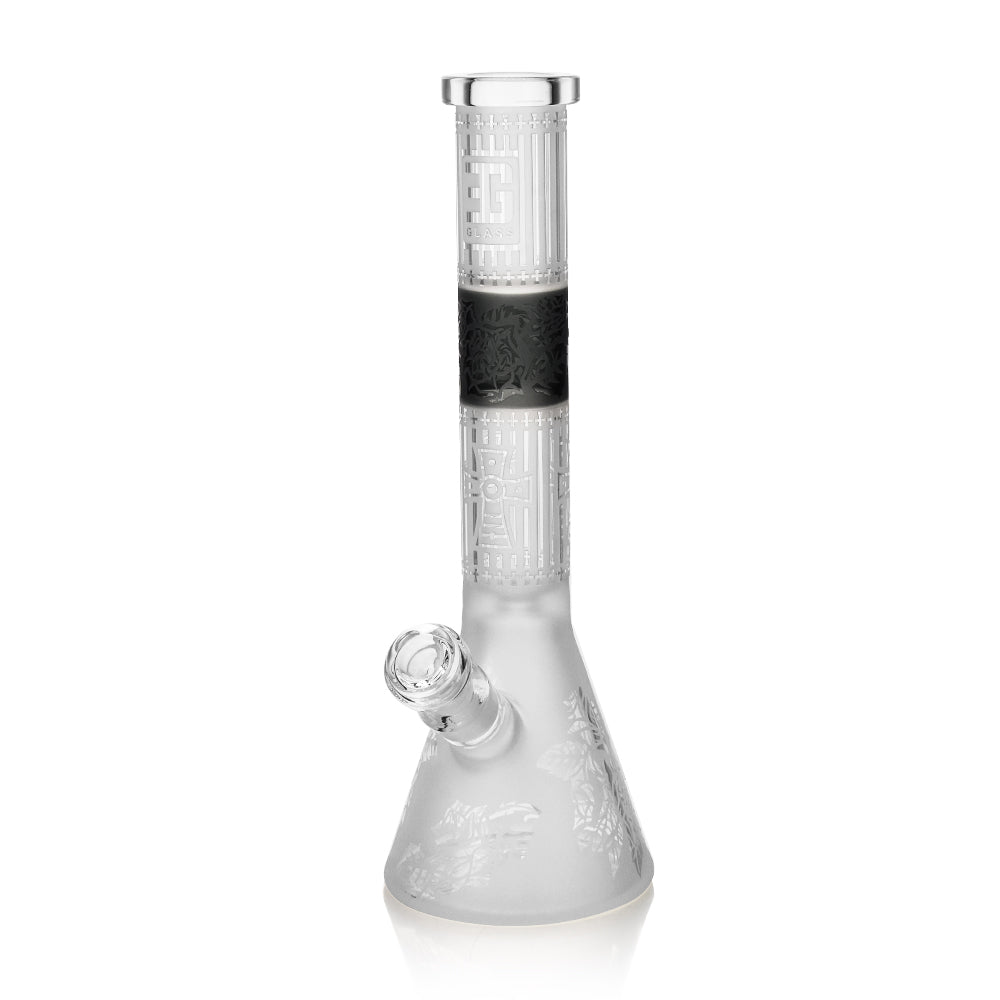 Premium Sandblasted Frosted Water Bong, Cross Symbol Design | 15" Tall, Ice Catcher, Available in Multiple Colors