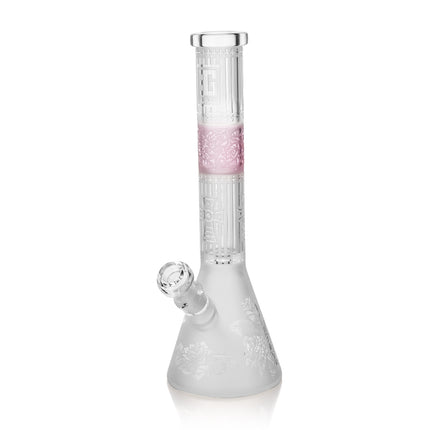 Premium Sandblasted Frosted Water Bong, Cross Symbol Design | 15" Tall, Ice Catcher, Available in Multiple Colors
