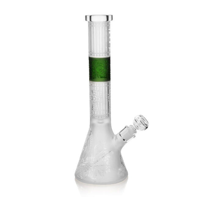 Premium Sandblasted Frosted Water Bong, Cross Symbol Design | 15" Tall, Ice Catcher, Available in Multiple Colors