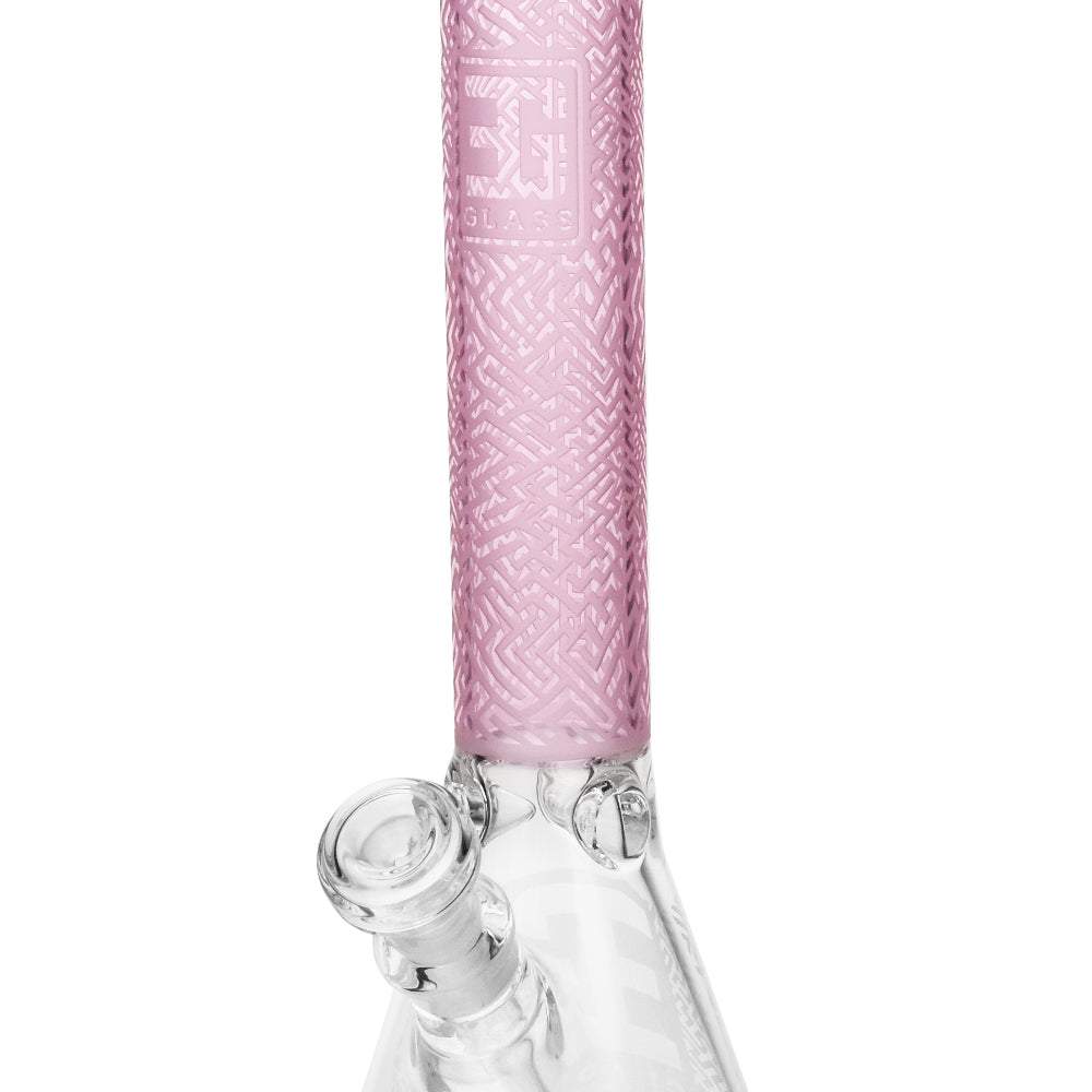 Premium Sandblasted Water Bong, Exotic Labyrinth Design | 15" Tall, Multiple Colors
