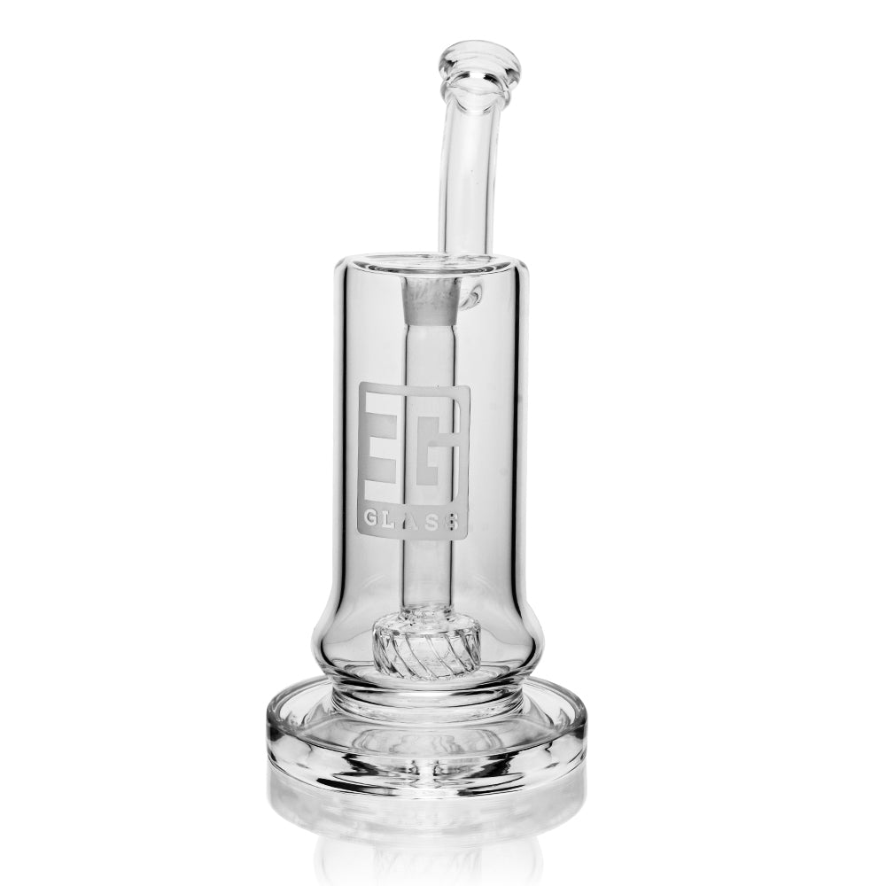 Premium Bent Neck Bubbler Bong Water Pipe, Turbo Percolator Design - 11" Tall | EG Glass