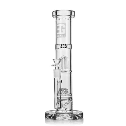 OG Straight Beaker Style, Premium Dual Chamber Tree & Round Percolators | 12" Tall EG Glass