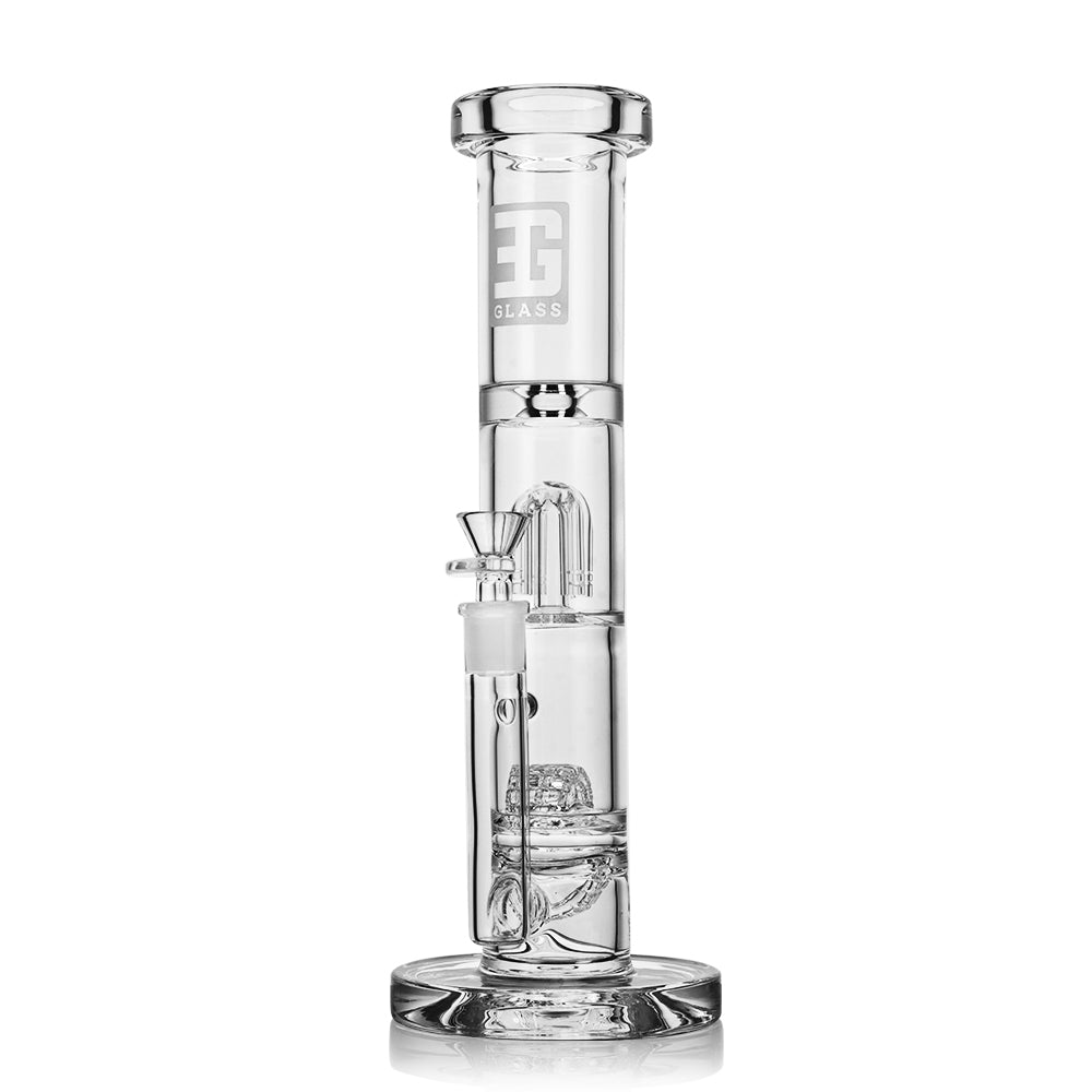 OG Straight Beaker Style, Premium Dual Chamber Tree & Round Percolators | 12" Tall EG Glass