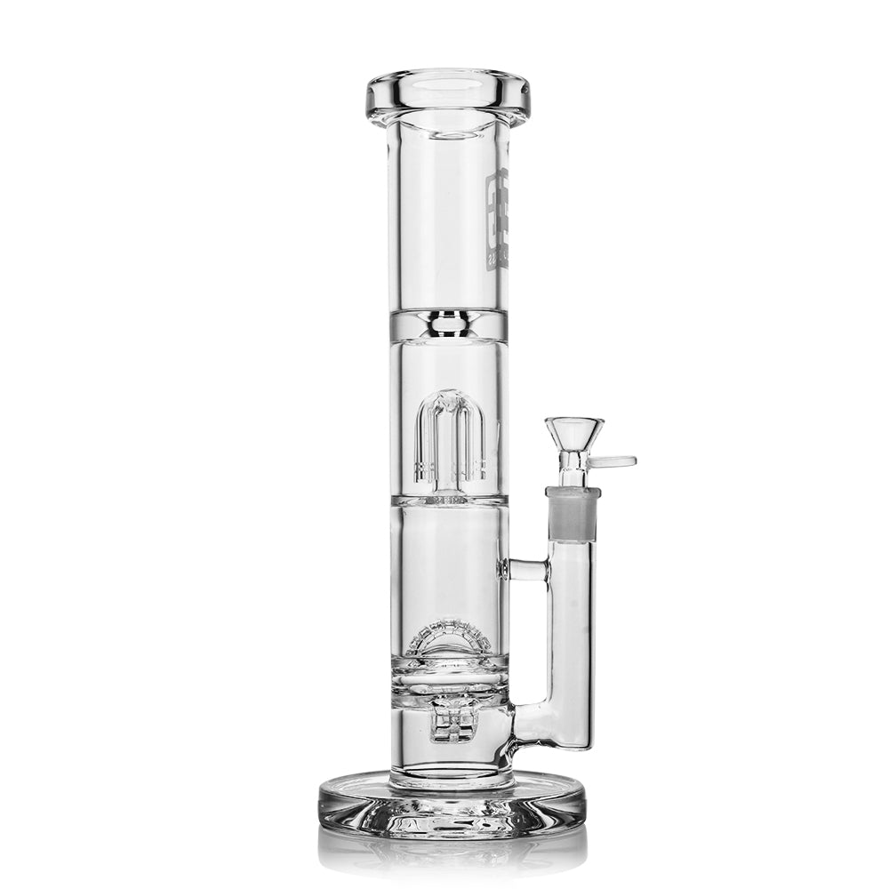 OG Straight Beaker Style, Premium Dual Chamber Tree & Round Percolators | 12" Tall EG Glass