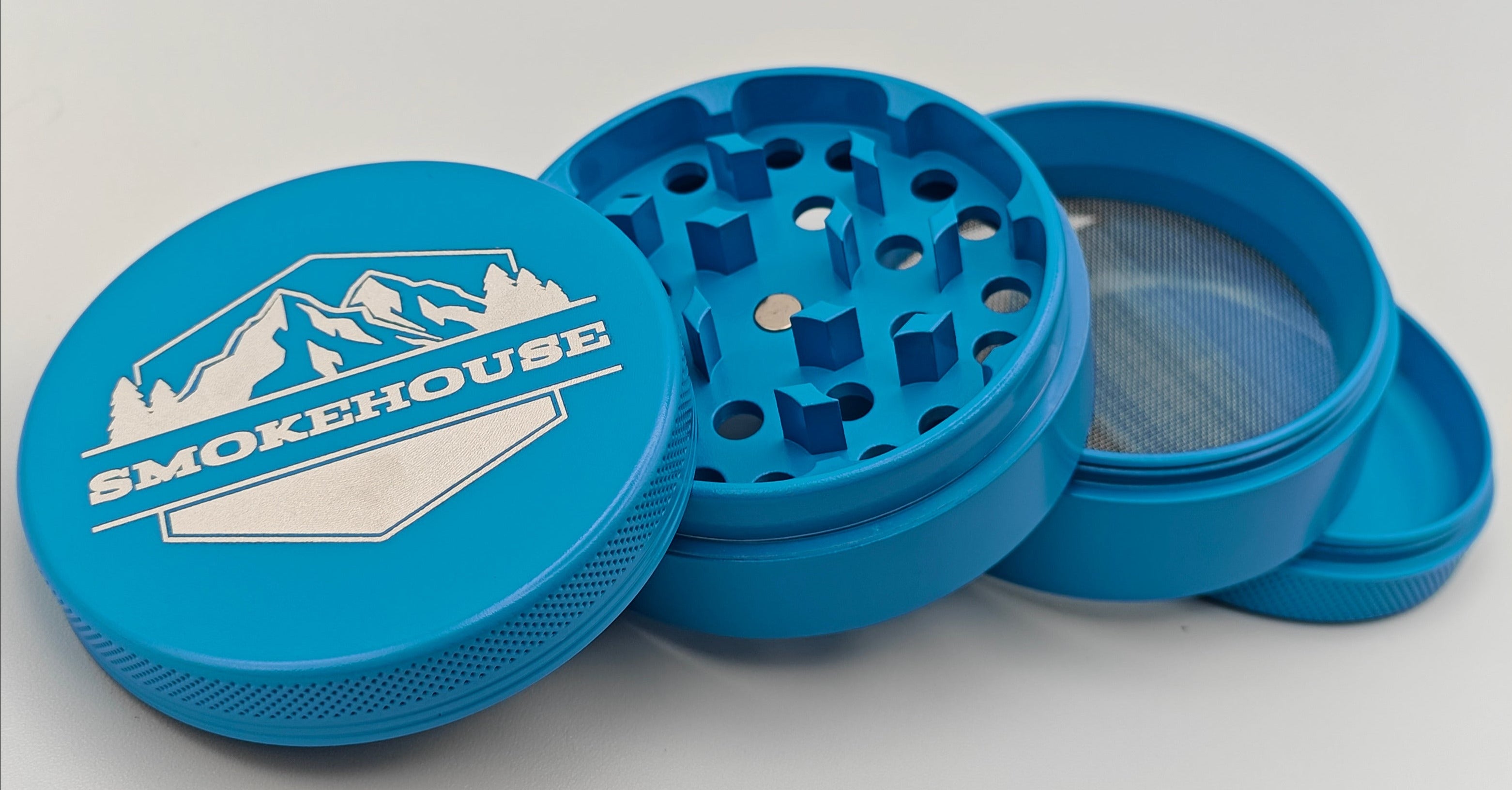 Ceramic Coated Aluminum Tobacco Herb Four Piece Grinder & Shredder - Multiple Colors