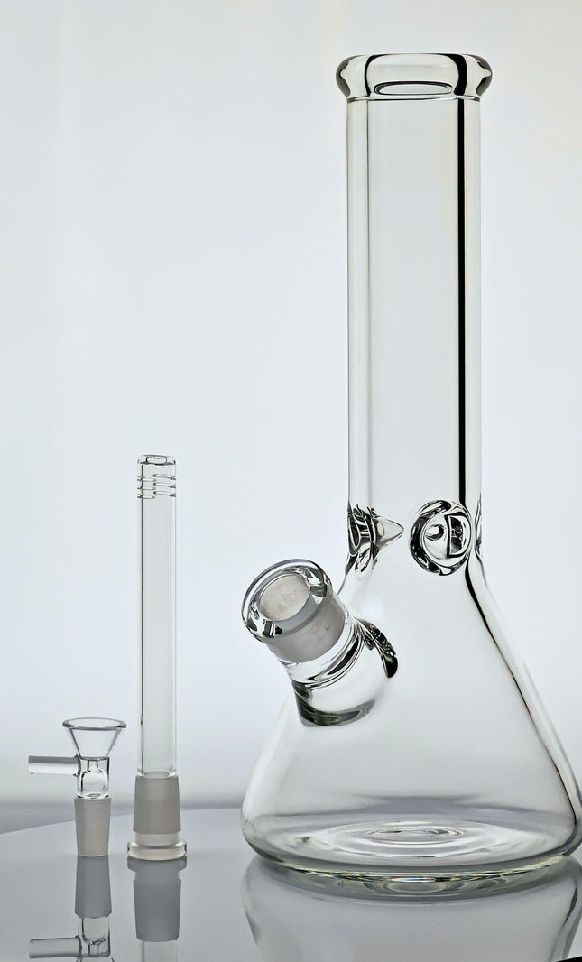12" Tall, 9mm Ultra Thick Glass Bong, Scientific Beaker Style GoG Water Pipe, Borosilicate Pyrex Glass Quality