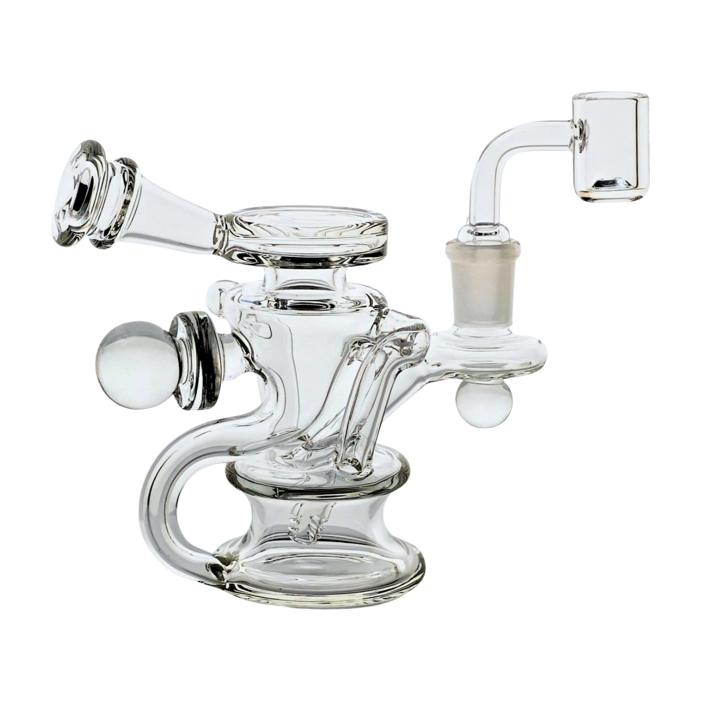 SKOVEN Glass Miniature Recycler Dab Rig | 5.5" Inches Tall, Built in Diffuser