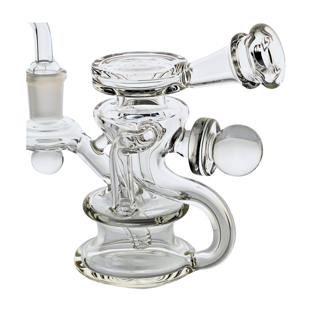 SKOVEN Glass Miniature Recycler Dab Rig | 5.5" Inches Tall, Built in Diffuser