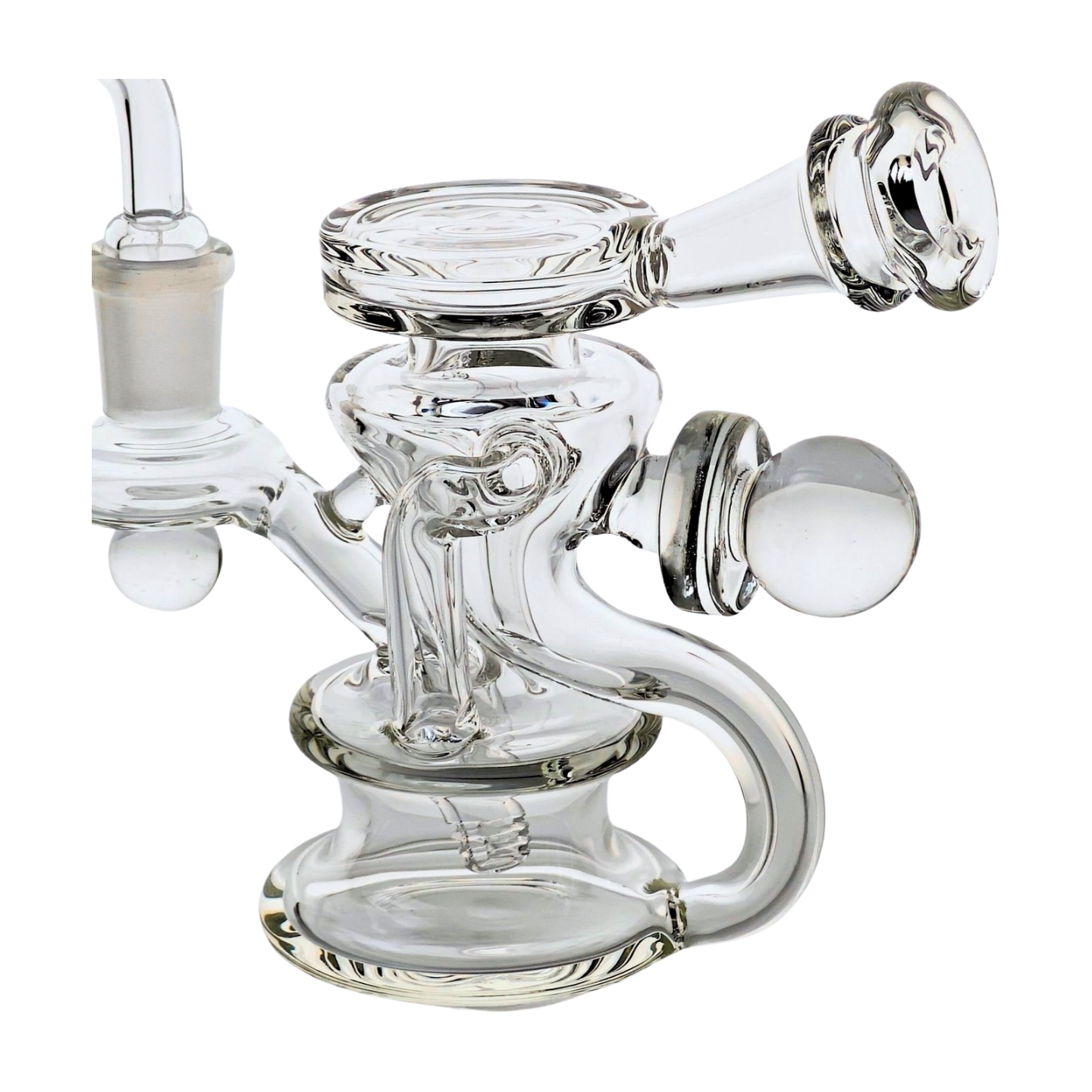SKOVEN Glass Miniature Recycler Dab Rig | 5.5" Inches Tall, Built in Diffuser