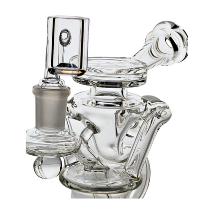 SKOVEN Glass Miniature Recycler Dab Rig | 5.5" Inches Tall, Built in Diffuser