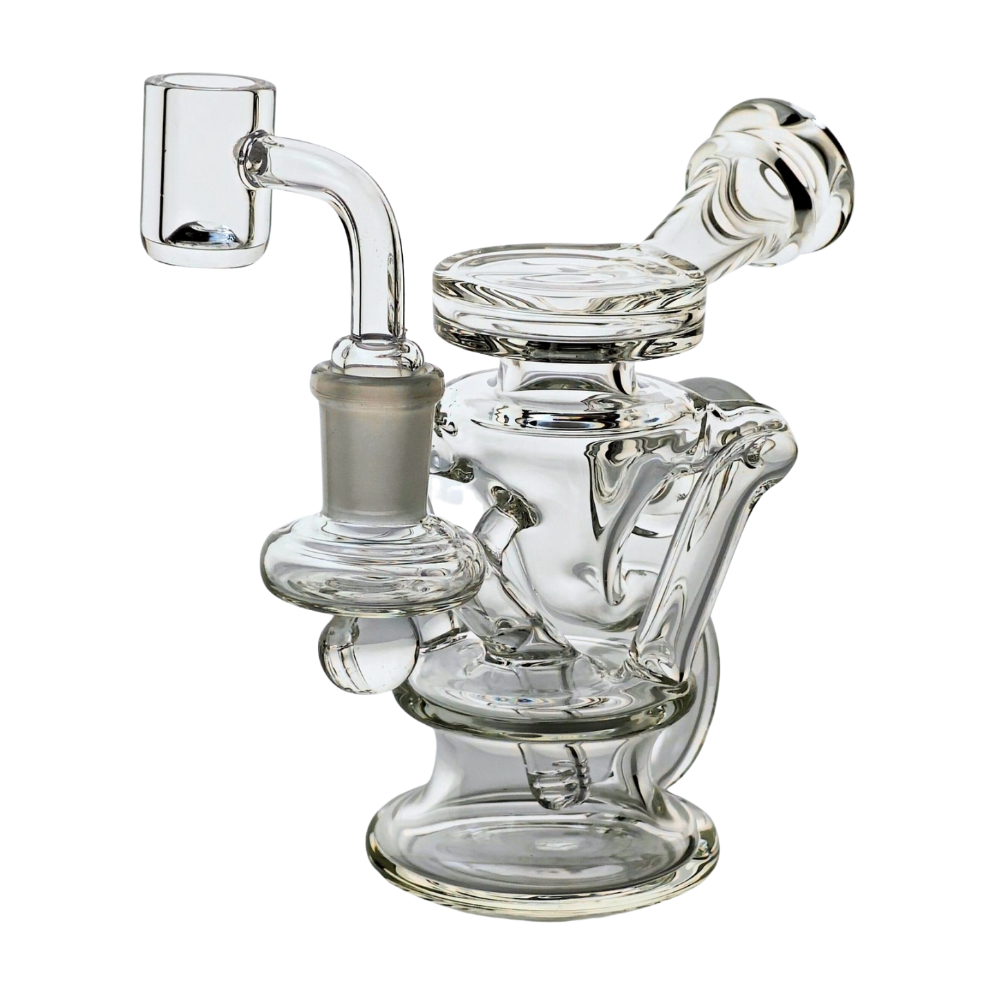 SKOVEN Glass Miniature Recycler Dab Rig | 5.5" Inches Tall, Built in Diffuser