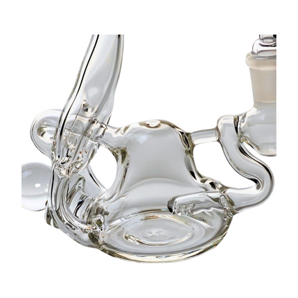 SKOVEN Glass Miniature Bent Goose Neck Recycler Dab Rig | 5.5" Inches Tall, Built in Diffuser