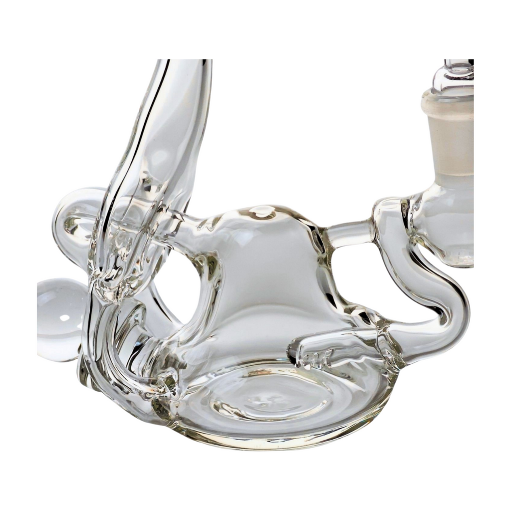 SKOVEN Glass Miniature Bent Goose Neck Recycler Dab Rig | 5.5" Inches Tall, Built in Diffuser