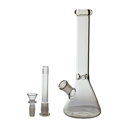 Small Glass Bong, GoG Beaker, Scientific Style, 10" Tall, 5mm Thick Glass