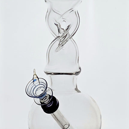 Phoenix Rising Helical Twist Base Bong, Grommet Style Bong | 12" Tall