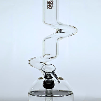 Phoenix Rising Zig Zag Neck, Beaker Style Bong & Water Pipe | 9-1/2" Tall