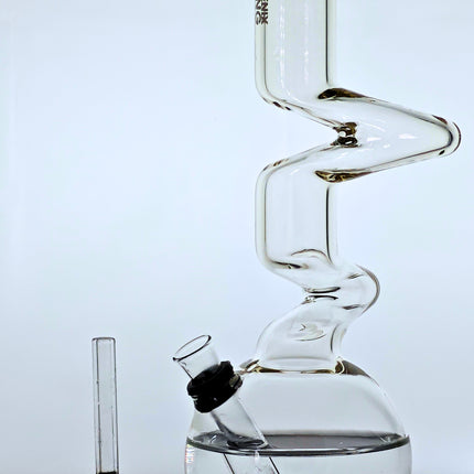 Phoenix Rising Zig Zag Neck, Beaker Style Bong & Water Pipe | 9-1/2" Tall