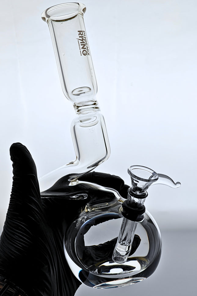 Phoenix Rising Zig Zag Neck, Beaker Style Bong & Water Pipe | 9-1/2" Tall