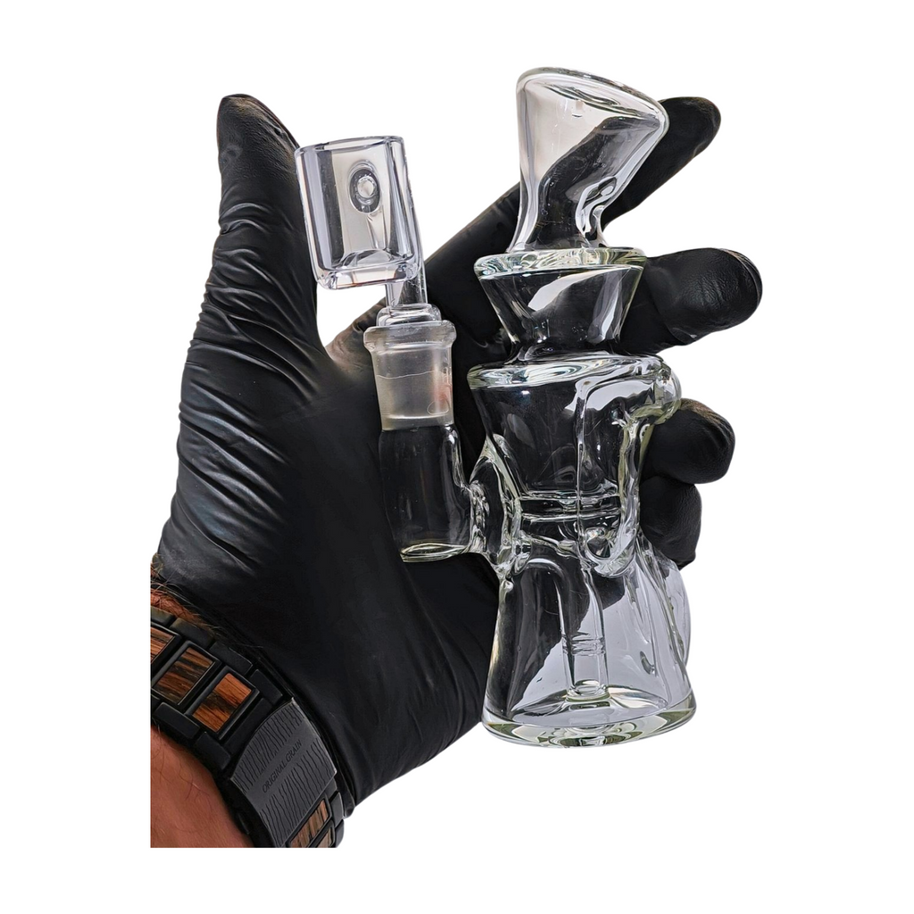 SKOVEN Glass Small Dab Rig | 5.5" Inches Tall, Built in Diffuser