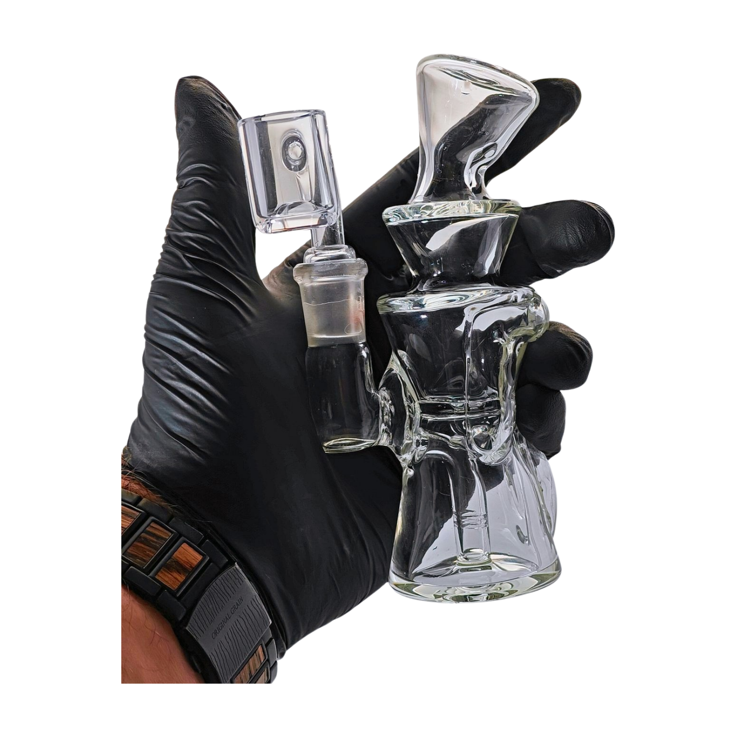 SKOVEN Glass Small Dab Rig | 5.5" Inches Tall, Built in Diffuser