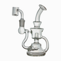 SKOVEN Glass Miniature Bent Neck Recycler Dab Rig | 5.5" Inches Tall, Built in Diffuser