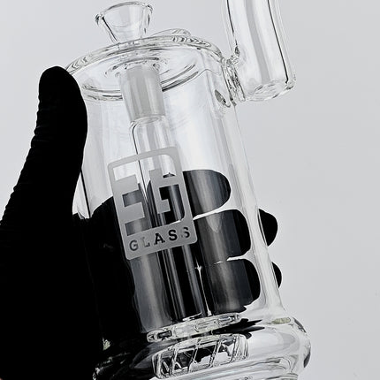 Premium Bent Neck Bubbler Bong Water Pipe, Turbo Percolator Design - 11" Tall | EG Glass