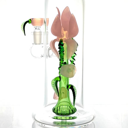 Rose Flower Bong Rig | 5mm Thick Glass, Showerhead Percolator | Available in Pink, Red, or Blue