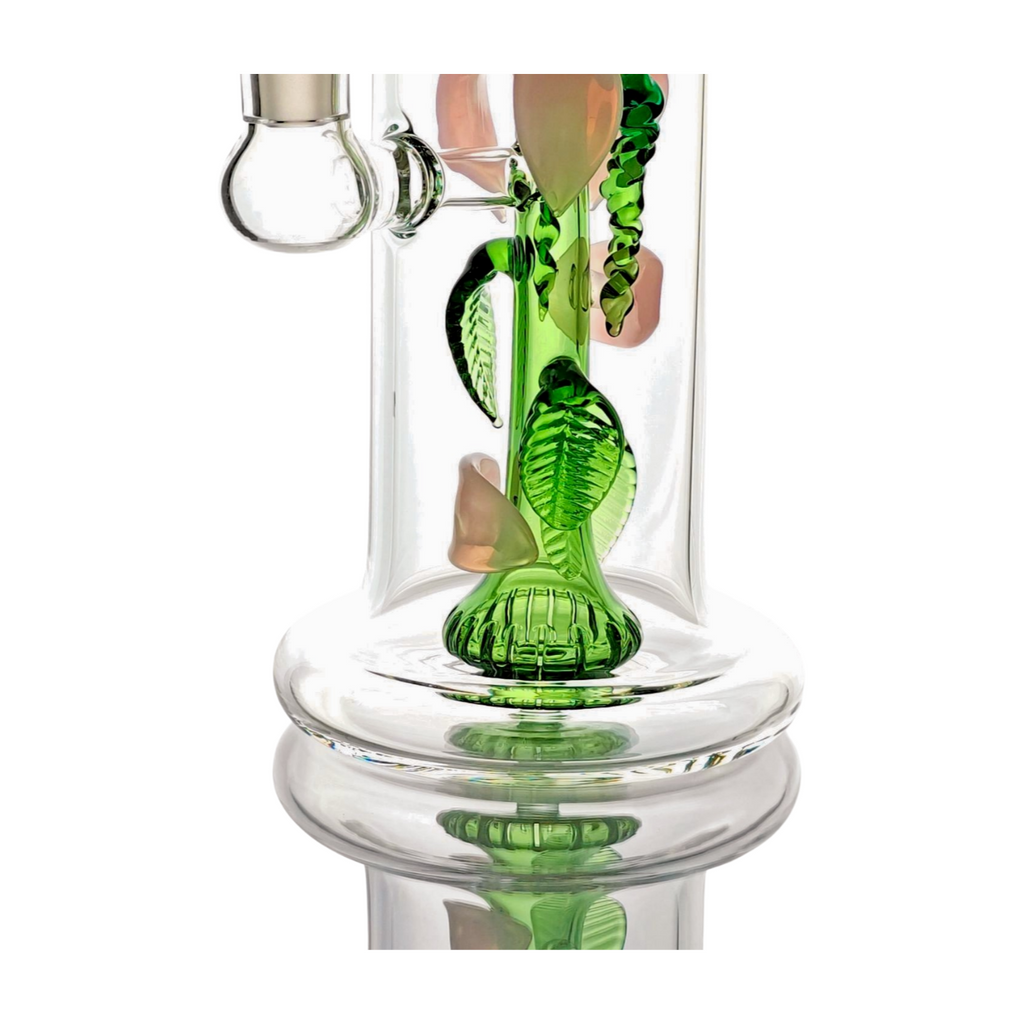 Rose Flower Bong Rig | 5mm Thick Glass, Showerhead Percolator | Available in Pink, Red, or Blue