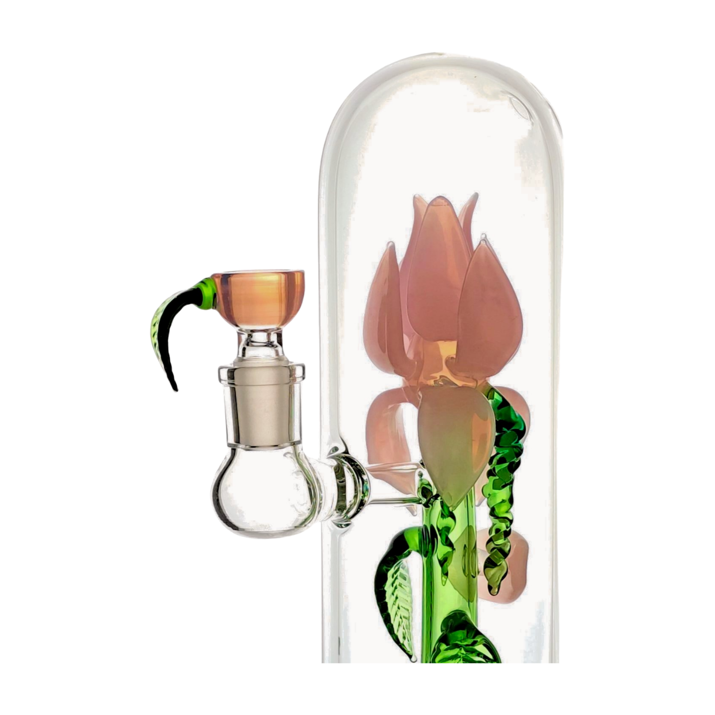 Rose Flower Bong Rig | 5mm Thick Glass, Showerhead Percolator | Available in Pink, Red, or Blue