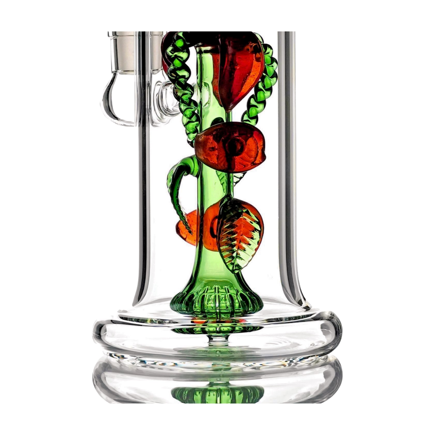 Rose Flower Bong Rig | 5mm Thick Glass, Showerhead Percolator | Available in Pink, Red, or Blue
