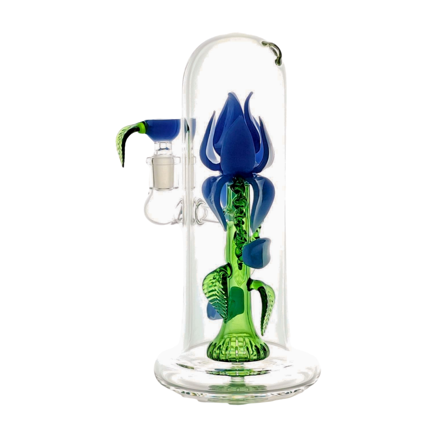 Rose Flower Bong Rig | 5mm Thick Glass, Showerhead Percolator | Available in Pink, Red, or Blue
