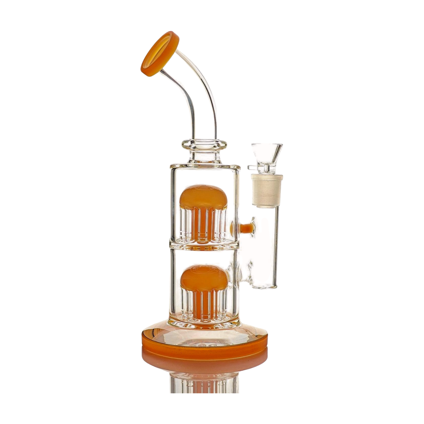 Thick Glass Dual Tree Percolator Bong Water Pipe - 11" Tall, 18mm Bowl