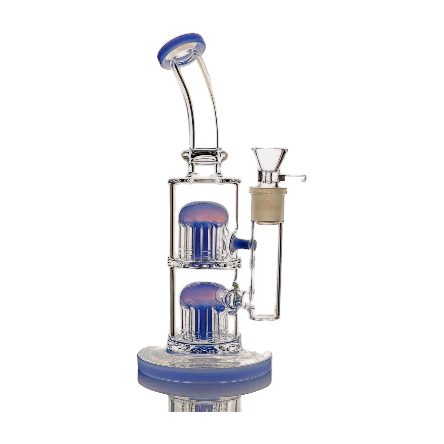 Thick Glass Dual Tree Percolator Bong Water Pipe - 11" Tall, 18mm Bowl