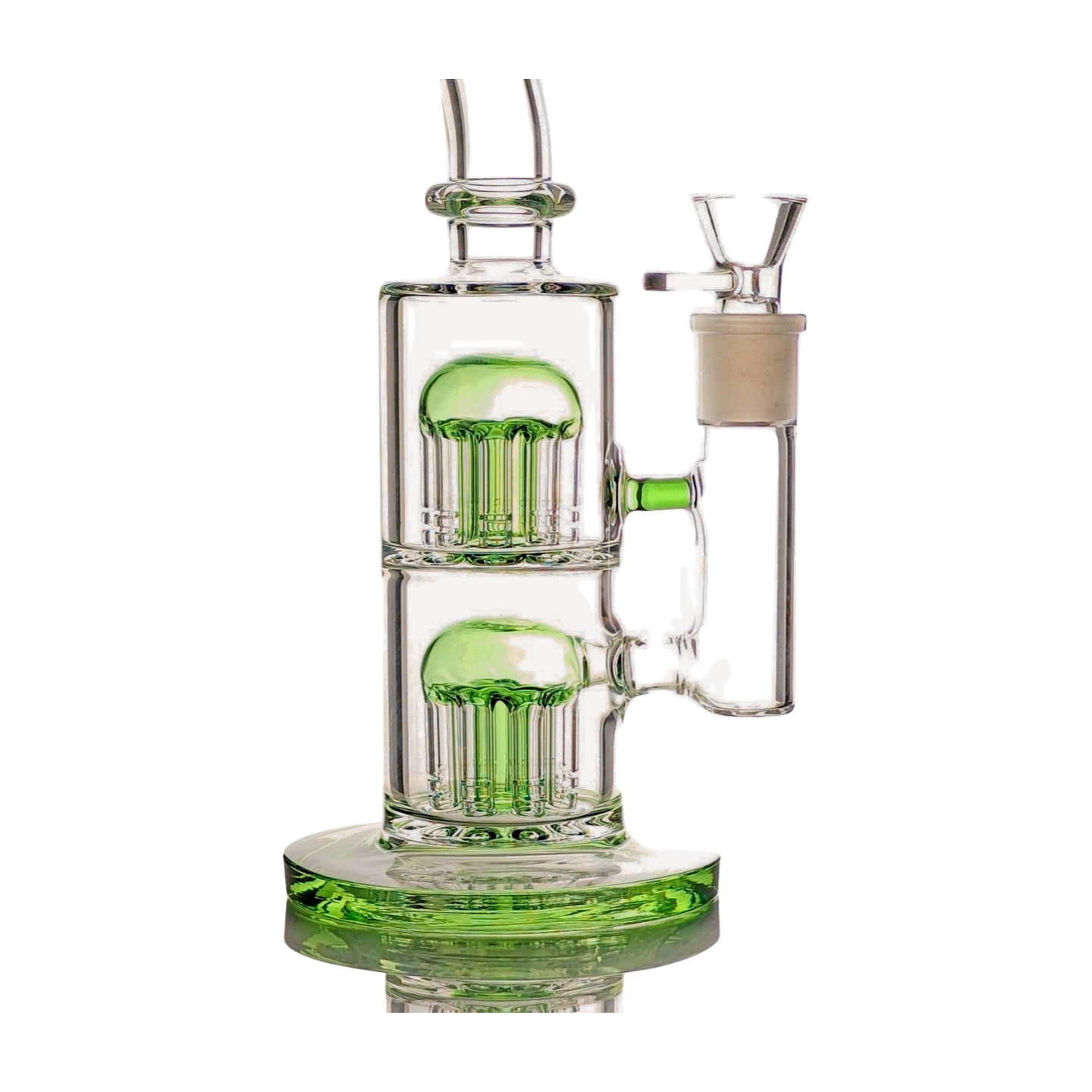 Thick Glass Dual Tree Percolator Bong Water Pipe - 11" Tall, 18mm Bowl