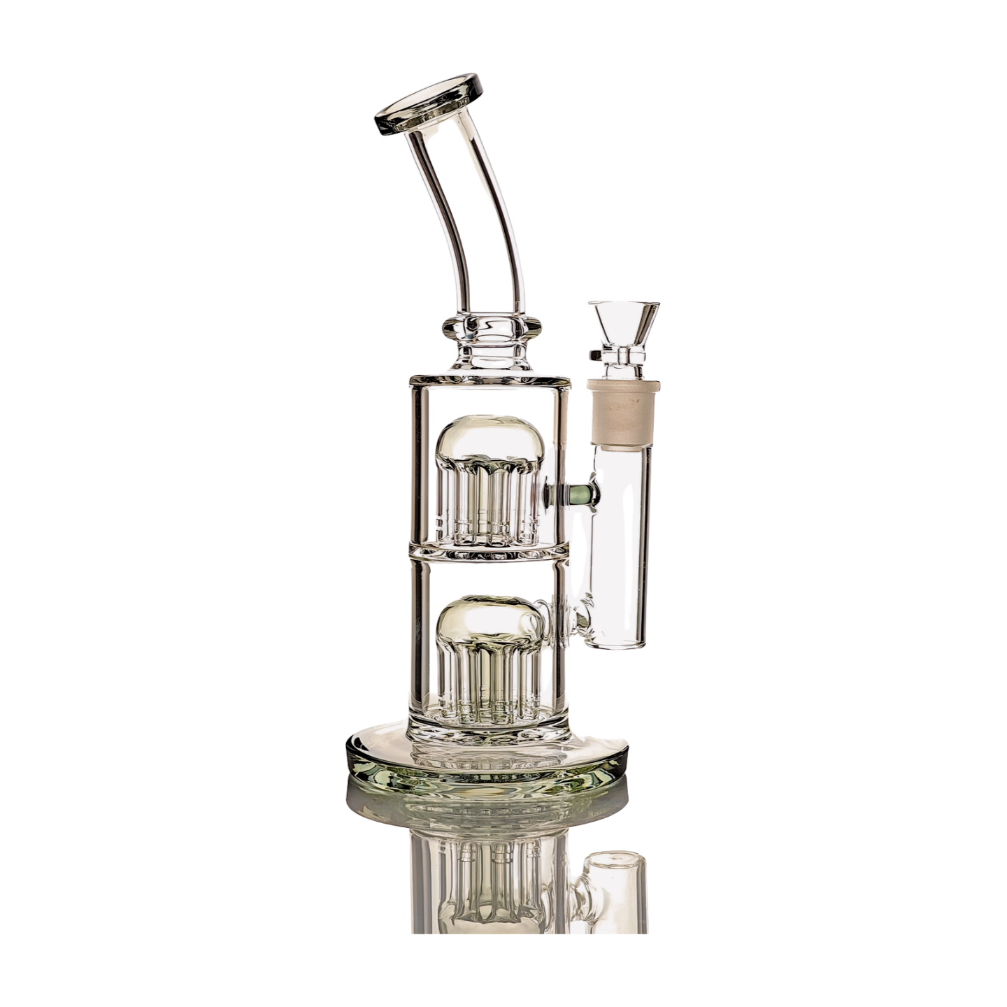 Thick Glass Dual Tree Percolator Bong Water Pipe - 11" Tall, 18mm Bowl