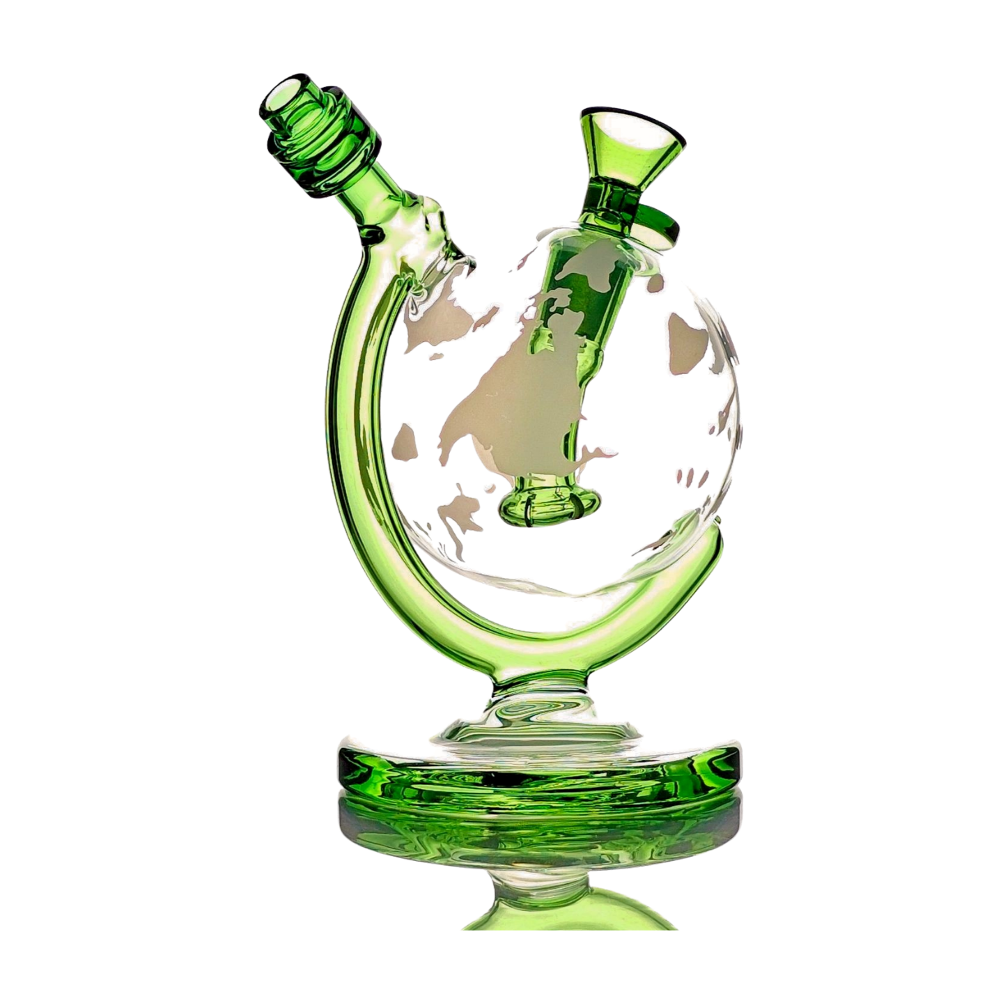 Bong Of The World | Spherical Globe/Earth Water Pipe | Green or Blue, 14mm Bowl Included