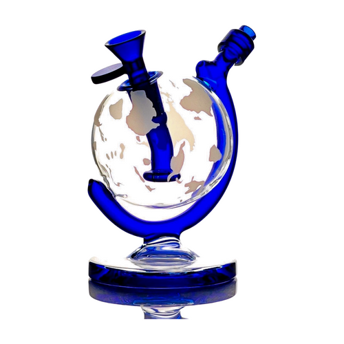 Bong Of The World | Spherical Globe/Earth Water Pipe | Green or Blue, 14mm Bowl Included