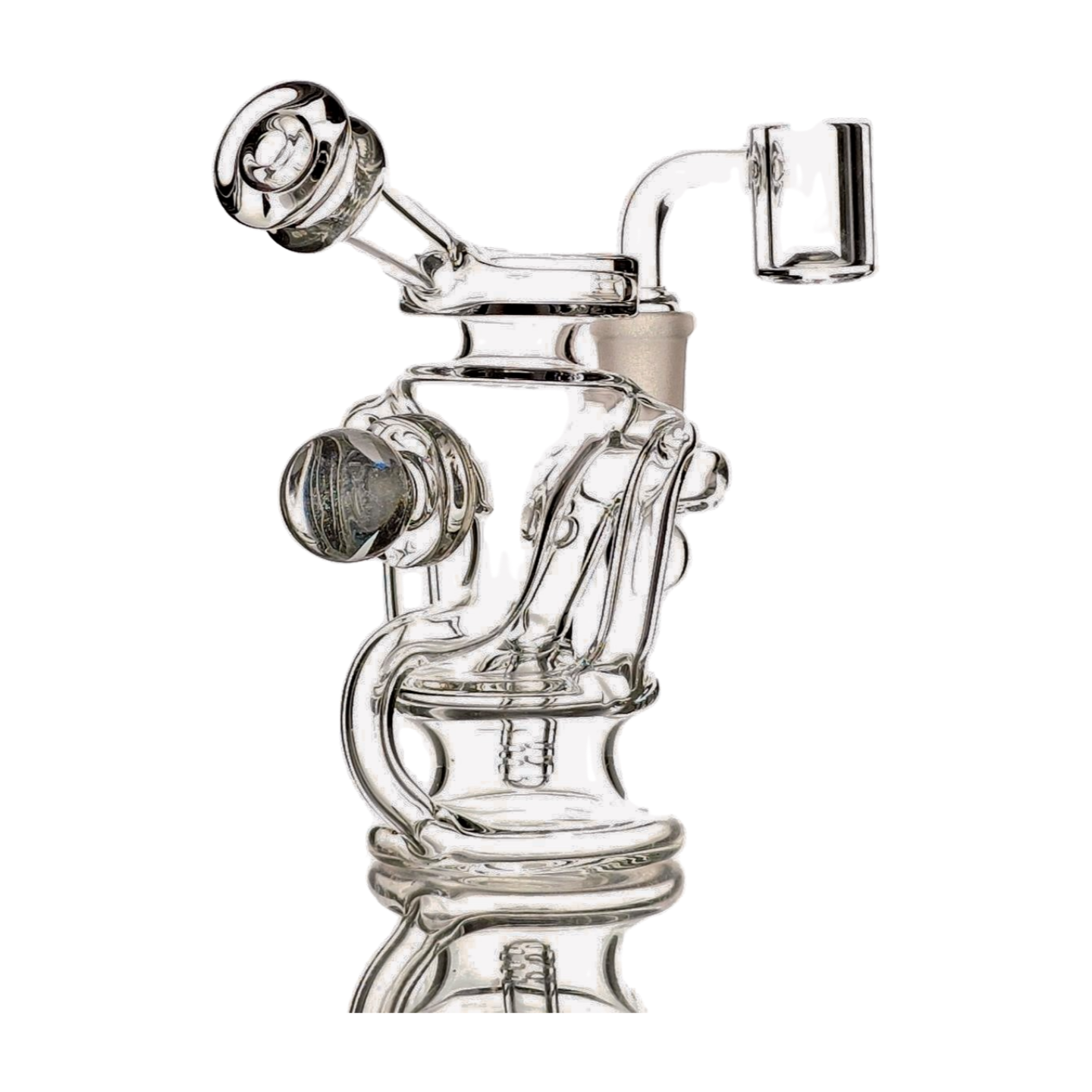 SKOVEN Glass Miniature Recycler Dab Rig | 5.5" Inches Tall, Built in Diffuser