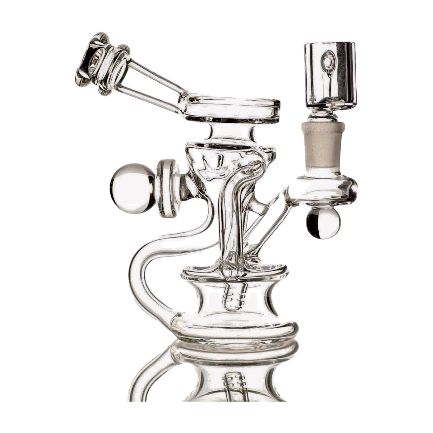 SKOVEN Glass Miniature Recycler Dab Rig | 5.5" Inches Tall, Built in Diffuser