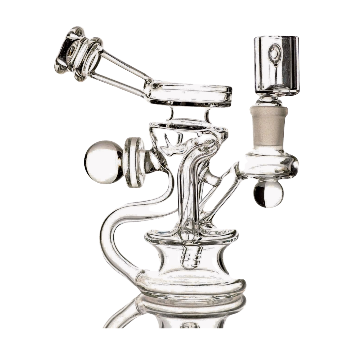 SKOVEN Glass Miniature Recycler Dab Rig | 5.5" Inches Tall, Built in Diffuser