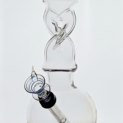 Phoenix Rising Helical Twist Base Bong, Grommet Style Bong | 12" Tall