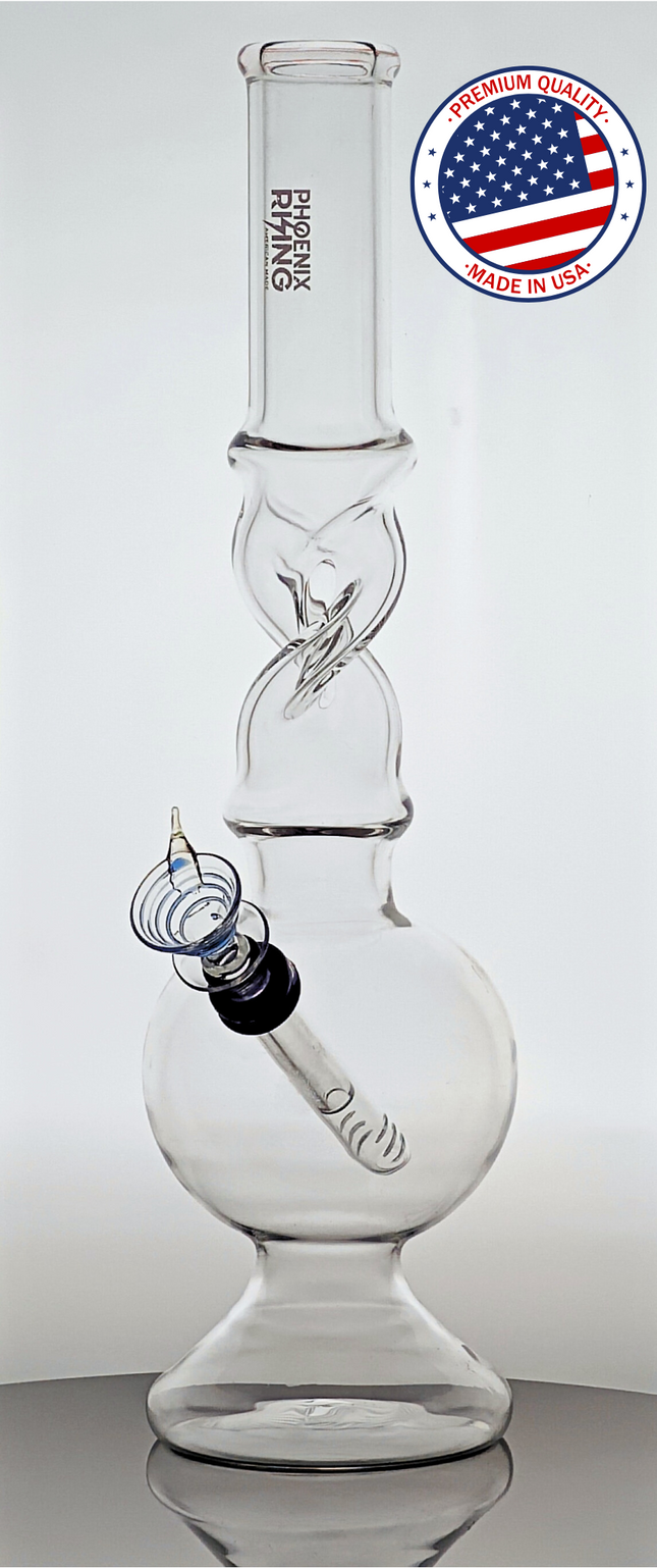 Phoenix Rising Helical Twist Base Bong, Grommet Style Bong | 12" Tall